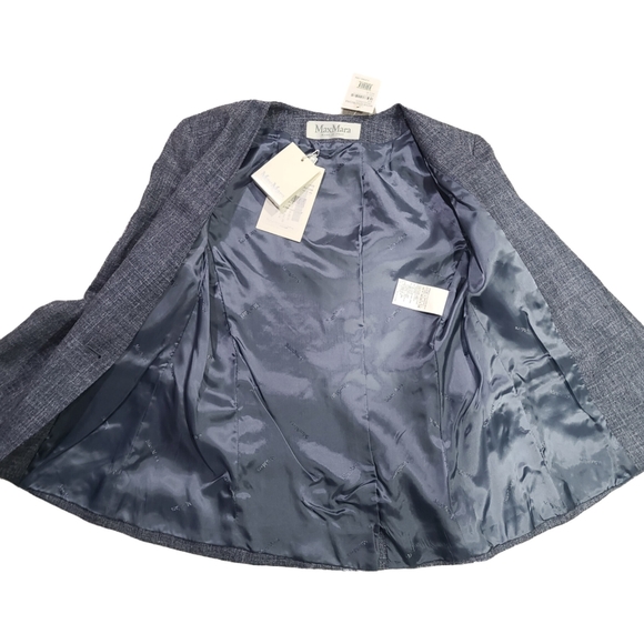 MaxMara NWT Jacket & Dress Blue Sleeveless Shift & Single Suit Silk Blend 4 - Picture 6 of 16